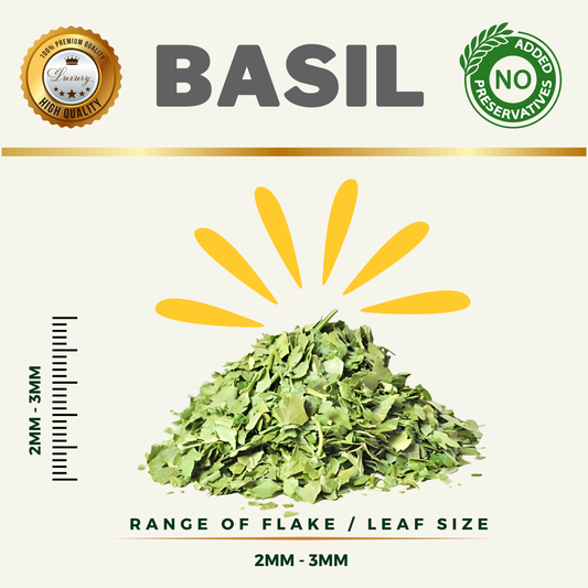SWEET BASIL HERB || Freeze Dried | Extremely-Light | Medium to Large Flake Size | Experience Deep Aroma & Delicate Sweet Herb Flavour