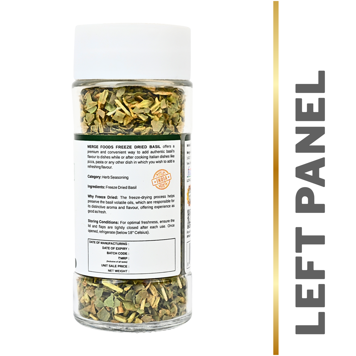 SWEET BASIL HERB || Freeze Dried | Extremely-Light | Medium to Large Flake Size | Experience Deep Aroma & Delicate Sweet Herb Flavour